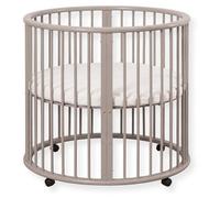 Buxibo : Coffret pour bébé – Coffret en bois rond – Aire de jeux – Parois amovibles – Inclut un matelas – Monté sur roulettes – 85x85x85 cm – Couleur : marron