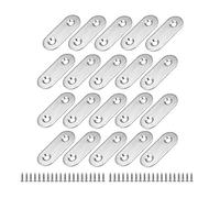 BuxiuGK 20 Pièces 50x16 mm Support Plat Renfort Plat Acier Inoxydable Équerres Plates Support pour la Fixation de Meubles