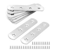 BuxiuGK 8 Pièces 94x20 mm Support Renfort Plat Acier Inoxydable Équerres Plates pour la Fixation de Meubles