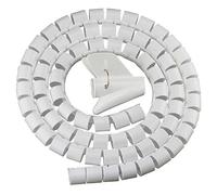 BuxiuGK Gaine Range Cable Spirale Tube,Spirale Câble Flexible Tube 28mm*2m,pour Câble D'ordinateur,avec Fil à la Maison ou au Bureau,Blanc