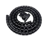 BuxiuGK Gaine Range Cable Spirale Tube,Spirale Câble Flexible Tube 28mm*2m,pour Câble D'ordinateur,avec Fil à la Maison ou au Bureau,Noir