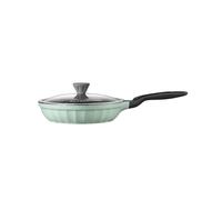 BUYDEEM Poêle à frire en fonte d'aluminium antiadhésive 28 cm avec couvercle en verre compatible induction modèle CP182 Cozy Greenish