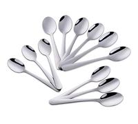 Buyer Star 12 Cuillère à Café, Argent 14cm Acier Inoxydable Mini Cuillère Pour Sucre Dessert Gâteau Espresso Demitasse Crème Glacée