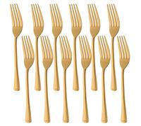 Buyer Star Fourchettes à dîner 12 pièces, ensemble de fourchettes en acier inoxydable doré pour cuisine à domicile ou restaurant, 7,99 pouces