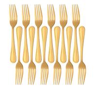 Buyer Star Fourchettes à dîner 12 pièces, ensemble de fourchettes en acier inoxydable doré pour la cuisine à domicile et le restaurant, ensemble de couverts poli miroir