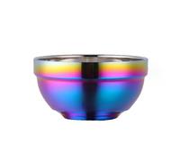 Buyer Star Lot de 3 bols isothermes à double paroi en acier inoxydable de 500 ml pour soupe, céréales et salade, passent au lave-vaisselle (arc-en-ciel, 500 ml)