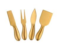 Buyer Star Lot de 4 couteaux à fromage en acier inoxydable Doré