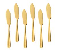 Buyer Star Lot de 6 couteaux à beurre en acier inoxydable pour fromage, gelée, confiture, dessert, beurre, sandwich, crème
