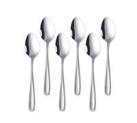 Buyer Star Lot de 6 mini cuillères à café élégantes en acier inoxydable, parfaites pour expresso, desserts et plus encore, de qualité supérieure, passent au lave-vaisselle (argenté)