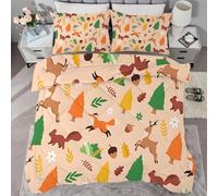 buyluhn Couette 140x190 4 Saisons, Couette Animal Imprimée 1 Personne pour Lit 90x190 Enfant, Edredon Duvet Automne Ete Hiver avec 1 Taies d'oreiller, Lavable en Machine