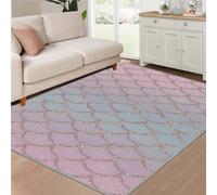 buyluhn Tapis Entrée 60x90 cm Écailles de Sirène - Paillasson Intérieur Absorbant, Antidérapant, Lavable en Machine, Esthétique Marine Tapis Fin pour Couloir Cuisine QJ106