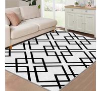 buyluhn Tapis Entrée 60x90 cm Quadrillé Antidérapant, Paillasson Intérieur Absorbant Lavable en Machine, Tapis Fin Poils Ras Doux, Géométrie Decoration ChambreQJ-70