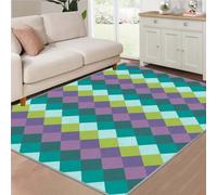 buyluhn Tapis Entrée 80x120 cm Damier Multicolore Antidérapant Absorbant, Paillasson Intérieur Lavable en Machine, Géométrie Moderne Tapis Salon Chambre Poils Ras QY#11