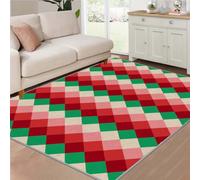 buyluhn Tapis Entrée 80x120 cm Damier Quadrillé Antidérapant Absorbant, Paillasson Intérieur Lavable en Machine, Géométrie Moderne Tapis Salon Chambre Poils Ras QJ-96