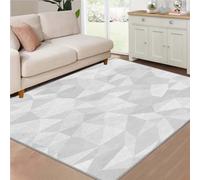 buyluhn Tapis Entrée 80x120 cm Géométrie Grise Antidérapant Absorbant, Paillasson Intérieur Lavable en Machine, Style Wabi-Sabi Tapis Salon Chambre Poils Ras QJ-60