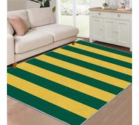 buyluhn Tapis Salon 120x200 cm Rayures Géométriques Jaune Vert Antidérapant Lavable en Machine, Tapis Doux Poils Ras Confortable, Vintage Idéal Chambre Salon QY#15
