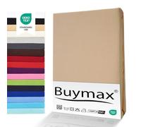 Buymax® Drap-Housse pour Surmatelas 140x200 cm, 100% Jersey en Coton, Hauteur de Matelas Jusqu’à 12 cm, Adapté aux Surmatelas Fins, Couleur Sable