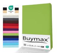 Buymax® Drap-Housse pour Surmatelas 160x200 cm, 100% Jersey en Coton, Hauteur de Matelas Jusqu’à 12 cm, Adapté aux Surmatelas Fins, Couleur Vert Pomme
