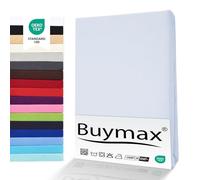 Buymax® Drap-Housse pour Surmatelas 200x200 cm, 100% Jersey en Coton, Hauteur de Matelas Jusqu’à 12 cm, Adapté aux Surmatelas Fins, Couleur Blanc