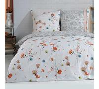 Buymax® Housse de Couette 2 Pièces 155x220 cm 100% Coton - Parure de lit Renforcé avec 1 Taie d’Oreiller 80x80 cm, Fermeture Éclair, Certifiée Oeko-TEX