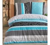 Buymax® Housse de Couette 2 Pièces 155x220 cm 100% Coton - Parure de lit Renforcé avec 1 Taie d’Oreiller 80x80 cm, Fermeture Éclair, Certifiée Oeko-TEX