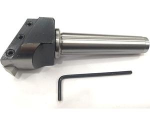 Buyohlic Coupe-mouches à tête de 5,1 cm avec tige MT3 (M12 x 4,4 cm) et foret à outils HSS M2 0,3 cm carré x 7,6 cm