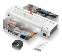 Buyounger Plastifieuse A3 avec 30 feuilles de plastification, machine à plastifier de 33 cm avec préchauffage rapide pour A3/A4/A5/A6, thermique et froid pour la maison, l'école, le bureau