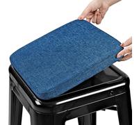 BUYUE Coussin de tabouret de bar magnétique en tissu tissé, antidérapant, respirant, pour café, bistrot, tabouret en métal empilable (carré, bleu foncé, 1)