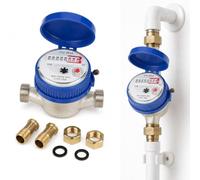 BuyW ompteur d'eau de jardin, 15 mm 1/2 pouce, horloge d'eau froide | Compteur d'eau de jardin avec capot de protection pour jardin et usage domestique