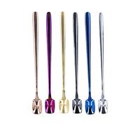 BuyW uillère à Dessert, 6 Pièces Cuillères à Crème Glacée Cuillère à Café en Acier Inoxydable Cuillère à Mélanger Épaissie à Long Manche pour Dessert Glace 15cm
