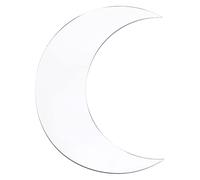 BuyWeek Miroir Stickers Muraux, Sticker Miroir Mural en Forme de Lune Décalcomanie de Fond Décorative Acrylique pour Décoration Murale de Couloir de Bureau à Domicile(Argent)