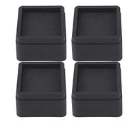 BuyWeek Pieds de Meuble, 4 Pièces 2 Pouces Pieds de Table Empilable Risers de Meubles Carré Protecteurs de Pieds de Plancher de Pied de Chaise Noir