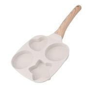 BuyWeek Poêle à Frire, Poêle à Omelette 4 Tasses En Alliage D'Aluminium Poêle à Petit Déjeuner Antiadhésive Manche En Bois Pancake Burger Cuisinière Pot