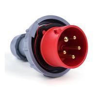 BuyWeek Prise CEE 16 A/415 V 5 broches prise industrielle 3P+N+E IP67 prise étanche prise à courant élevé prise et prise résistante aux intempéries, for connexion électrique extérieure, rouge