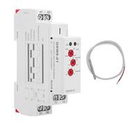 BuyWeek Relais de Contrôleur de Température, AC/DC 24 V-240 V Relais de Thermostat LED Indiquer Surveillance de Température Haute/Basse avec Sonde, Installation de Rail 35mm