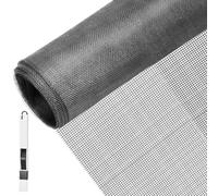 BUZIFU 130 * 150cm Moustiquaire Sur mesure en Fibre de Verre Ignifuge Grand Store Toile Filet Voile Film Moustiquaire Plissée Adaptable Rigide Anti Moustique Mouche Insecte pour Porte Fenêtre Baie