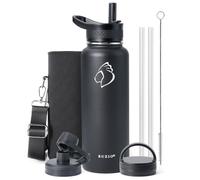 BUZIO Bouteille Inox Isotherme 1180ml Bouche Gourde Sport Étanche Bouteille d'eau sans BPA Isolation sous Vide en Acier Inoxydable à Double Paroi,Noir