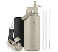 BUZIO Gourde isotherme 0.7L acier inoxydable, couvercle paille-bec verseur | Gourde métallique avec sangle, garde froid 48h et chaud 24h. Étanche, sans BPA, idéale pour gym, voyage et sport