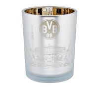 BVB Borussia Dortmund Photophore Horizon de Dortmund, Gris, Grande Bougie Chauffe-Plat