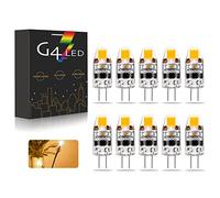 BV mpoules LED G4, AC/DC 12-24V 2W Dimmable G4 LED Blanc chaud 3000K 180LM, Equivalent des Ampoules Halogènes 20W, Pas de scintillement, 10 Pièces