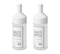 Bvdfgk 2 Flacons Souples pour Sauces avec étiquettes Inscriptibles, Flacons Distributeurs D'épices avec Graduation pour Huile, Barbecue, Food Truck, 6x6x18.2 Cm 250 ML