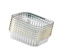 Bvdfgk 8 Pièces Petit Plateau Multifonction Réutilisable Léger Plat avec Support Assiette à Cornichons Plat à Fruits Secs Plateau de Rangement pour Snack, Blanc Transparent