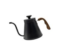 Bvdfgk Bouilloire 1000 Ml, Poignée En Bois Pratique et Anti-brûlure, Acier Inoxydable, Bec Verseur Amovible, Cafetière, Bouilloire de Camping, Noir