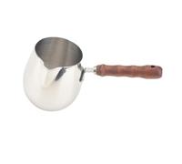 Bvdfgk Cafetière Turque Longue Poignée Pichet Mousseur à Lait Pot à Beurre Fondu Acier Inoxydable Alimentaire Adaptée à la Maison Café, 600 ml
