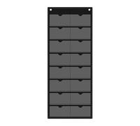 Bvdfgk Calendrier de Classe à Pochettes avec 16 Compartiments, Organisateur Mural En PVC Oxford, Porte-fiches de Calendrier Mensuel Vierge, Pochette Adaptée, Noir