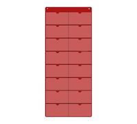 Bvdfgk Calendrier de Classe à Pochettes avec 16 Compartiments, Organisateur Mural En PVC Oxford, Porte-fiches de Calendrier Mensuel Vierge, Pochette Adaptée, Rouge
