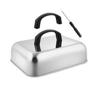 Bvdfgk Couvercle Rectangulaire pour Barbecue, Cloche à Fromage avec Poignée, Accessoire de Barbecue, Cloche Vapeur pour Steaks, Cuisine, S