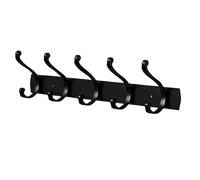 Bvdfgk Crochet Mural Porte Manteaux Support Patère Organisateur Acier Inoxydable Pratique pour Vêtements Rangement Salle de Bain Bureau Entrée Vestibule Déco, noir 5 crochets