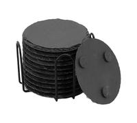 Bvdfgk Ensemble de 12 sous-verres pour Boissons, Tasses, Dessous de Verre, Style Rustique, Décoration de Table, avec Support, Ensemble de sous-verres, Rond
