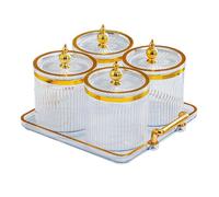 Bvdfgk Plat à Multifonctionnel de Luxe avec Couvercle pour Aliments Secs et Noix, avec Compartiments, Idéal pour Noël, Clair